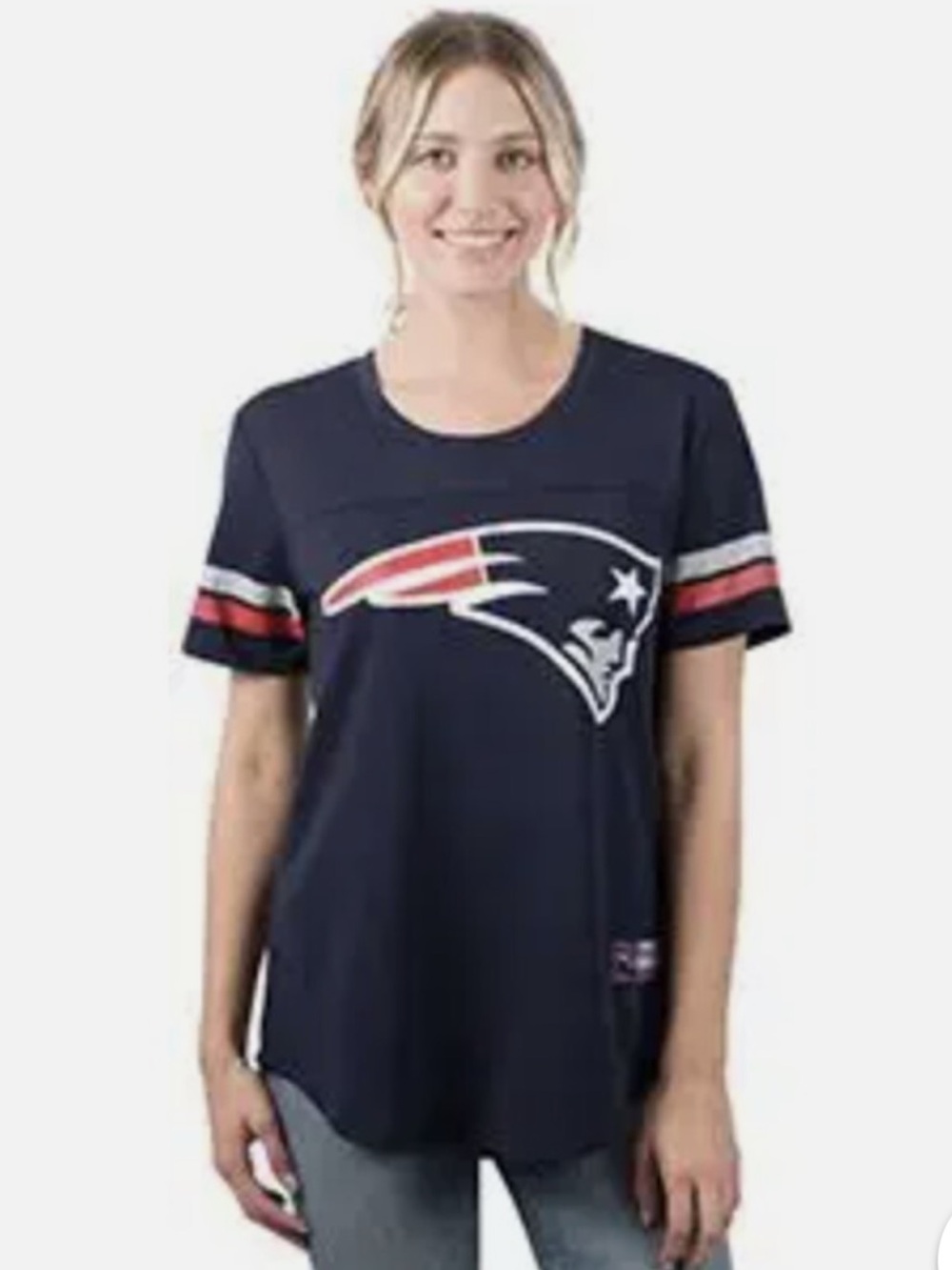 NWT New England Patriots women's mesh jersey-style t-shirt size XL